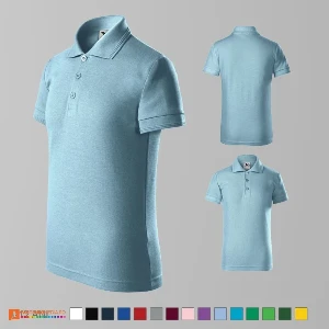 tricouri polo bleu de copii din bumbac si poliester ad222 poza 4