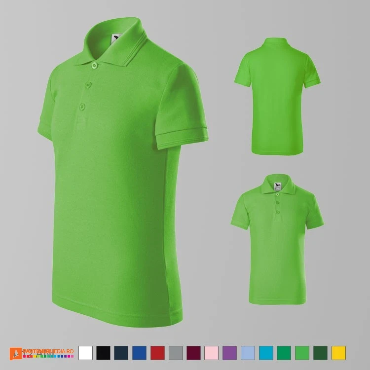 tricouri polo de copii verzi din bumbac si poliester ad222 poza 14