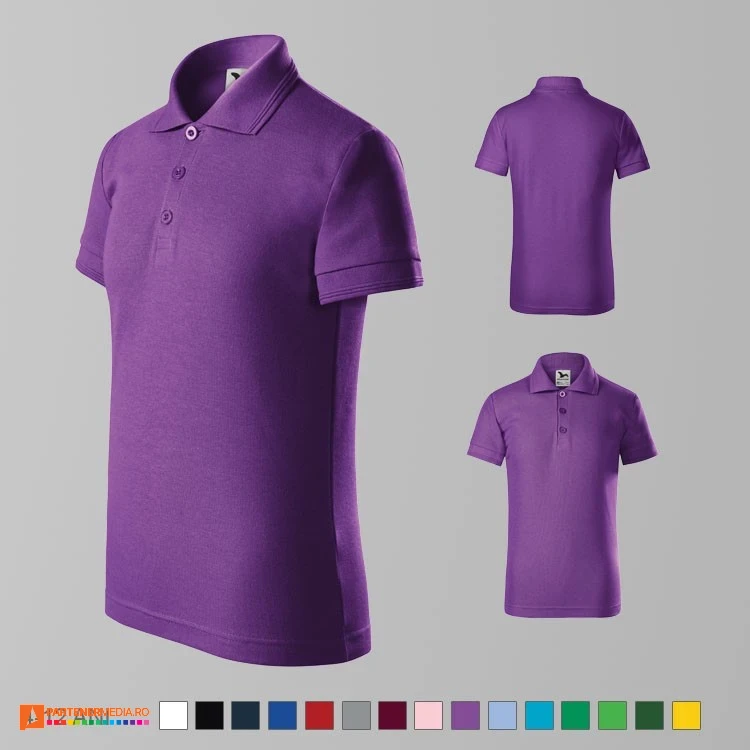 tricouri polo mov de copii din bumbac si poliester ad222 poza 8