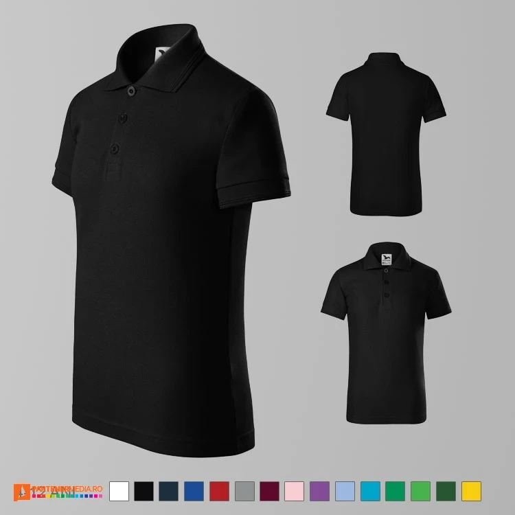 tricouri polo negre de copii din bumbac si poliester ad222 poza 9