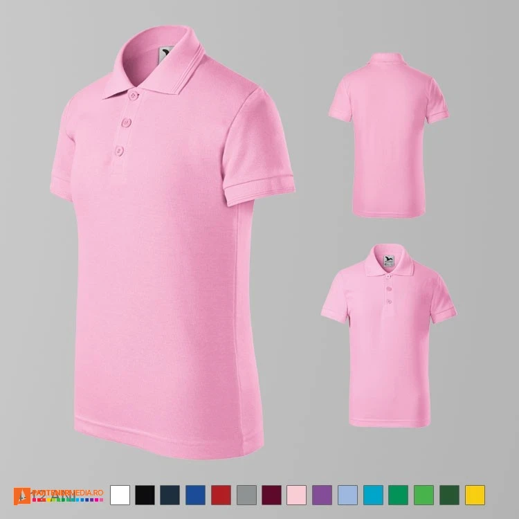 tricouri polo roz de copii din bumbac si poliester ad222 poza 11