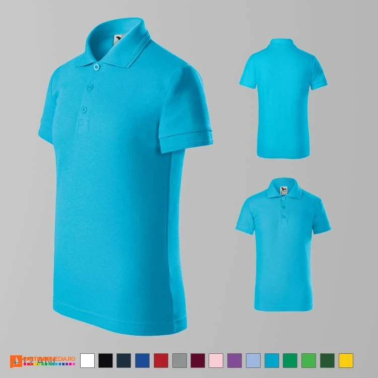 tricouri polo turquise de copii din bumbac si poliester ad222 poza 12