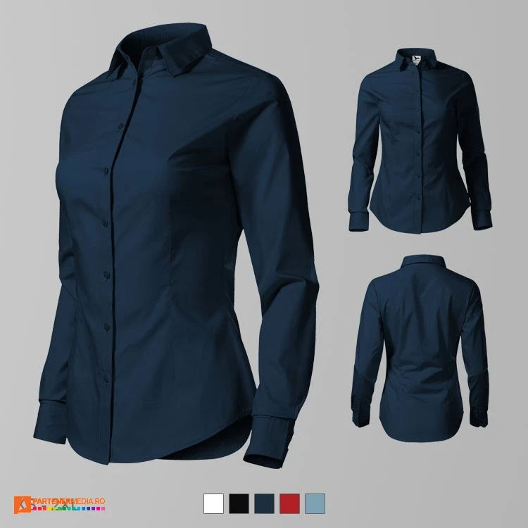 camasi bleumarin din bumbac pentru dame ad229 poza 4