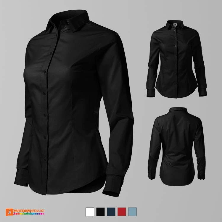 camasi negre din bumbac pentru dame ad229 poza 5