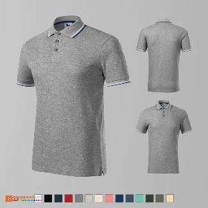 tricouri polo barbatesti gri din bumbac si poliester ad232 poza 9