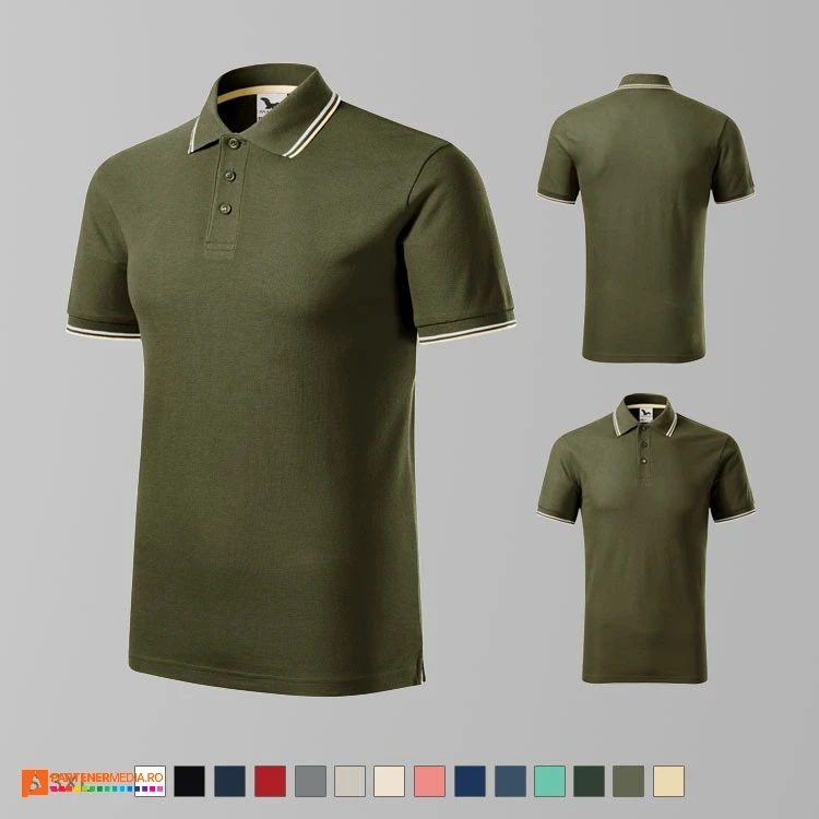 tricouri polo barbatesti khaki din bumbac si poliester ad232 poza 10