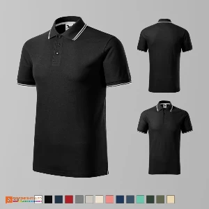 tricouri polo barbatesti negre din bumbac si poliester ad232 poza 11