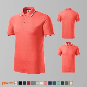 tricouri polo barbatesti portocalii din bumbac si poliester ad232 poza 12