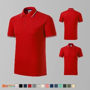 tricouri polo barbatesti rosii din bumbac si poliester ad232 poza 13