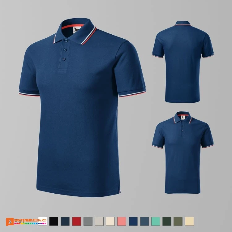 tricouri polo bleumarin barbatesti din bumbac si poliester ad232 poza 3