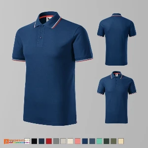 tricouri polo bleumarin barbatesti din bumbac si poliester ad232 poza 3