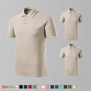 tricouri polo crem barbatesti din bumbac si poliester ad232 poza 7