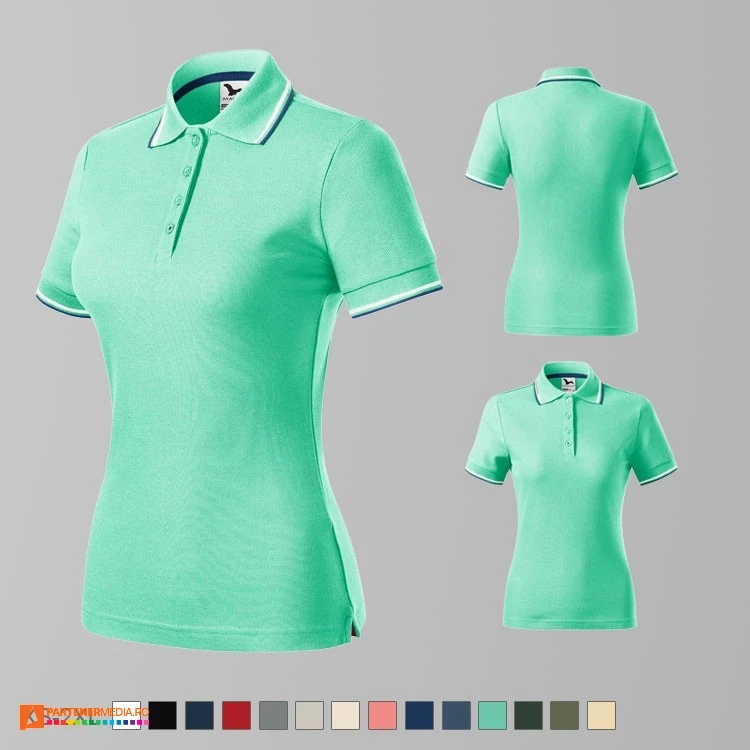 tricouri polo verzi pentru dame din bumbac si poliester ad233 poza 15