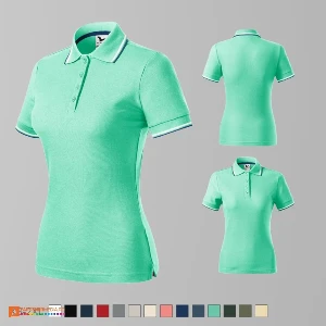 tricouri polo verzi pentru dame din bumbac si poliester ad233 poza 15