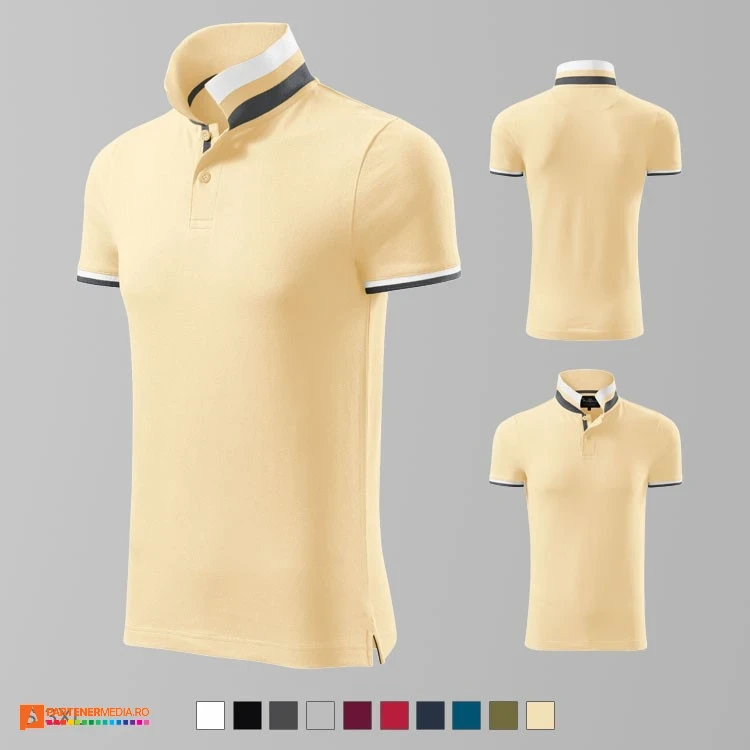 tricouri polo barbatesti crem din bumbac ad256 poza 4