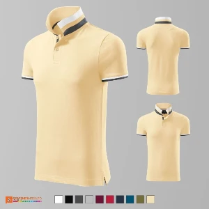 tricouri polo barbatesti crem din bumbac ad256 poza 4