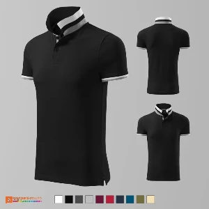 tricouri polo barbatesti negre din bumbac ad256 poza 8