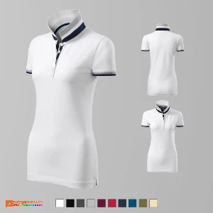 tricouri polo din bumbac albe pentru dame ad257 poza 2