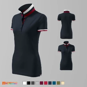 tricouri polo din bumbac bleumarin pentru dame ad257 poza 3