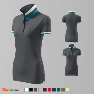 tricouri polo din bumbac gri inchis pentru dame ad257 poza 6