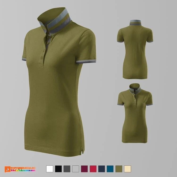 tricouri polo din bumbac khaki pentru dame ad257 poza 7