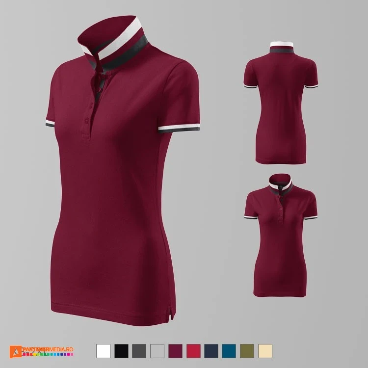 tricouri polo din bumbac visinii pentru dame ad257 poza 11