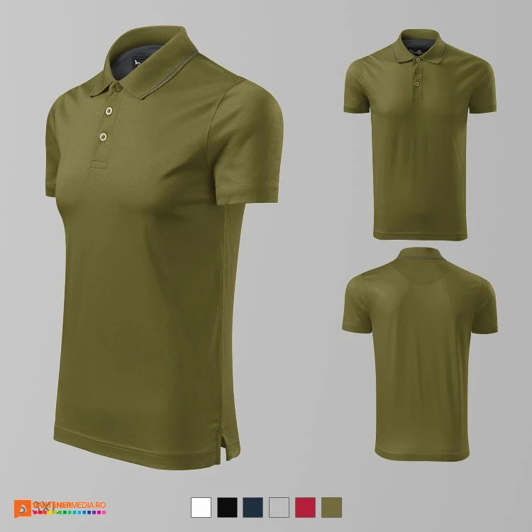 tricouri polo barbatesti din bumbac khaki ad259 poza 5