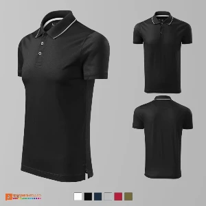 tricouri polo barbatesti din bumbac negre ad259 poza 6