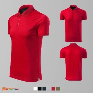 tricouri polo barbatesti din bumbac rosii ad259 poza 7