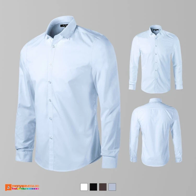 camasi barbatesti promotionale bleu cu maneci lungi ad262 poza 3