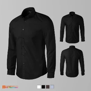 camasi barbatesti promotionale negre cu maneci lungi ad262 poza 5