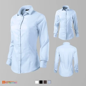 camasi promotionale de dama bleu cu maneci lungi ad263 poza 3