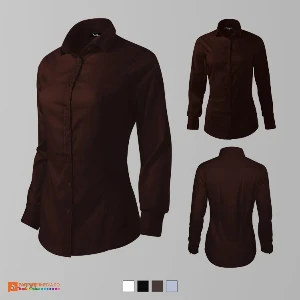 camasi promotionale de dama grena cu maneci lungi ad263 poza 4