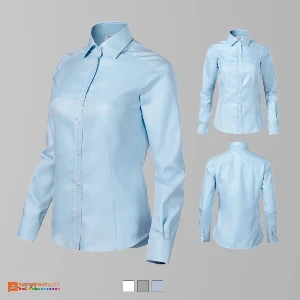 camasi de dama bleu din bumbac cu maneci lungi ad265 poza 3