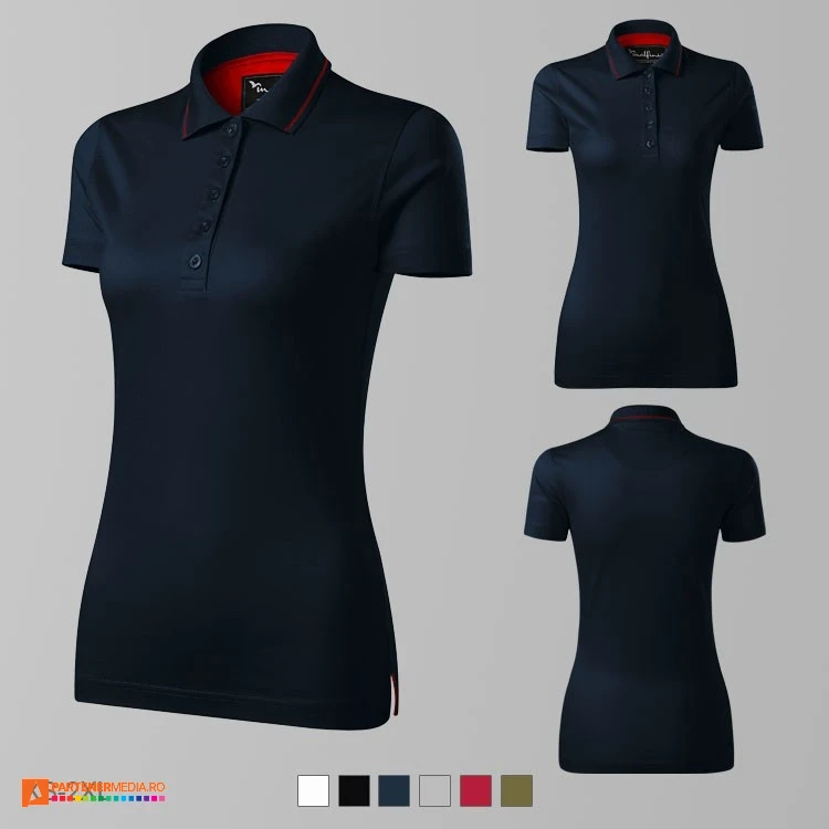 tricouri polo de dama din bumbac bleumarin ad269 poza 3