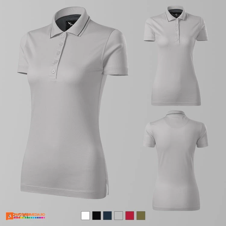 tricouri polo de dama din bumbac gri ad269 poza 4