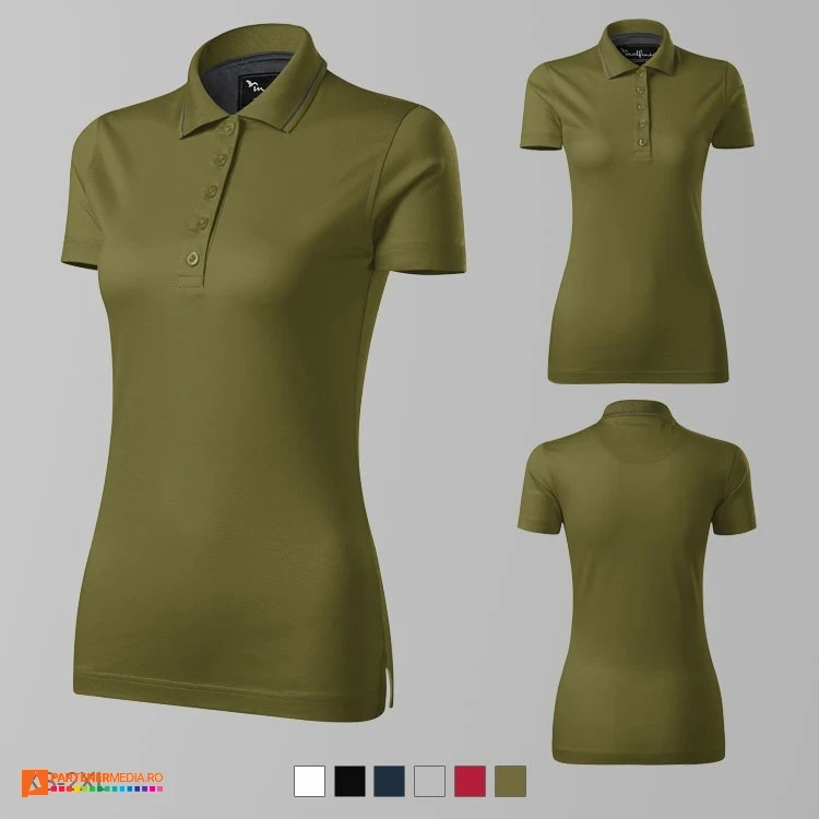 tricouri polo de dama din bumbac khaki ad269 poza 5