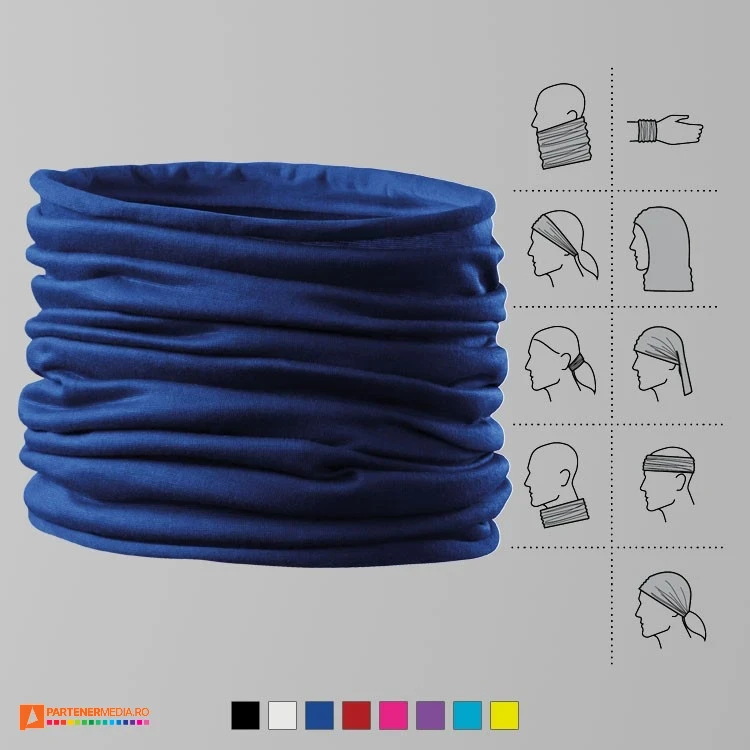 esarfe tubulare albastre din poliester pentru adulti si copii ad328 poza 4