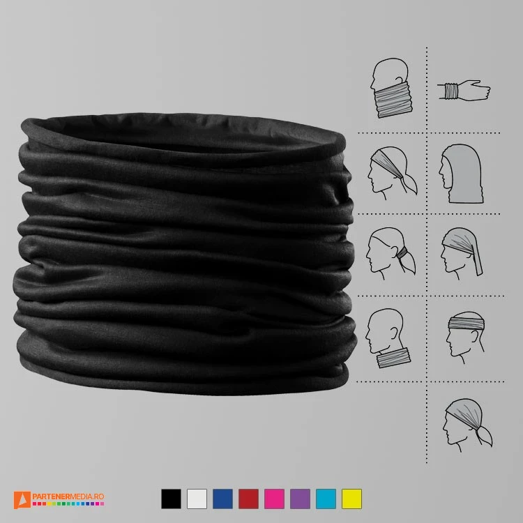 esarfe tubulare negre din poliester pentru adulti si copii ad328 poza 6