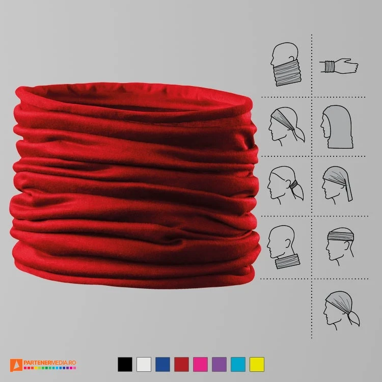 esarfe tubulare rosii din poliester pentru adulti si copii ad328 poza 7