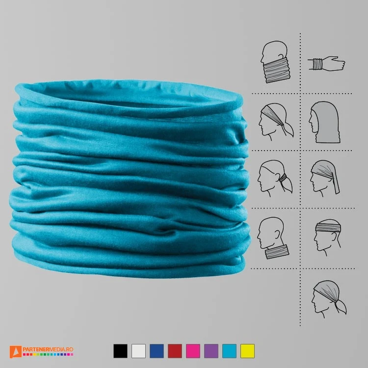 esarfe tubulare turquise din poliester pentru adulti si copii ad328 poza 9