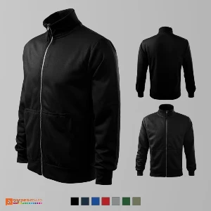 hanorace barbatesti negre promotionale cu fermoar lung si buzunare laterale ad407 poza 6