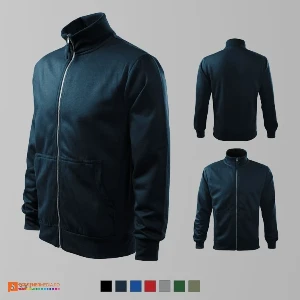 hanorace bleumarin barbatesti promotionale cu fermoar lung si buzunare laterale ad407 poza 3