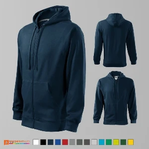 hanorace bleumarin barbatesti promotionale cu fermoar si buzunare laterare ad410 poza 4