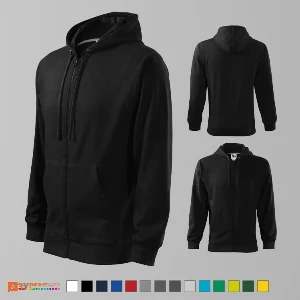 hanorace negre barbatesti promotionale cu fermoar si buzunare laterare ad410 poza 10