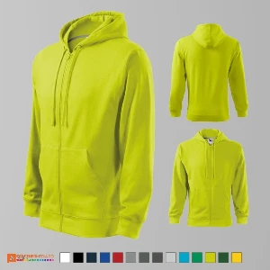 hanorace verde deschis barbatesti promotionale cu fermoar si buzunare laterare ad410 poza 14