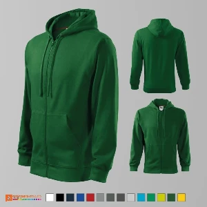 hanorace verde inchis barbatesti promotionale cu fermoar si buzunare laterare ad410 poza 15