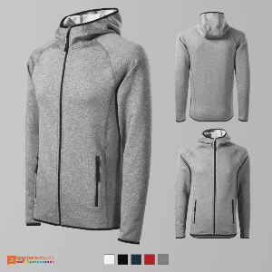 jachete fleece gri barbatesti cu gluga ad417 poza 4