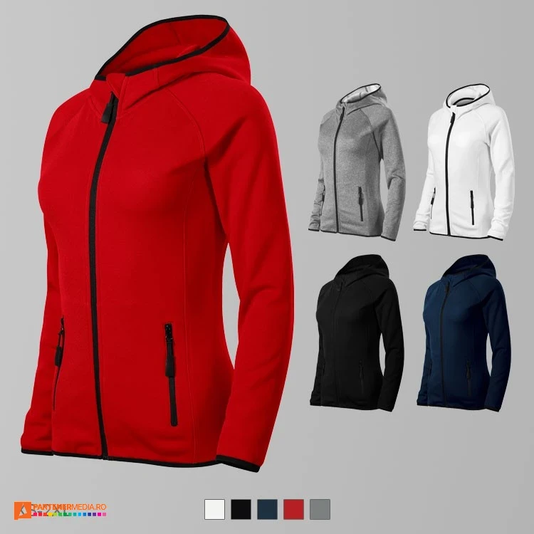 jachete fleece de dama cu gluga ad418 poza 1