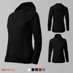 jachete fleece negre de dama cu gluga ad418 poza 5